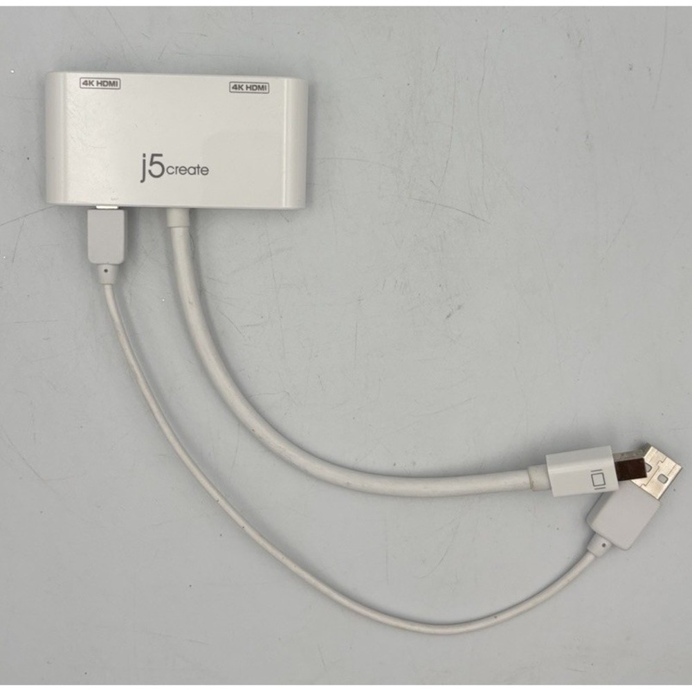j5create Mini DisplayPort to Dual 4K HDMI MST Adapter, Compatible with Microsoft